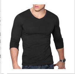 Mens V Neck Long Sleeve T Shirt