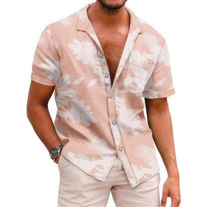 Men's Summer Hawaiian Printed Short Sleeved Shirt