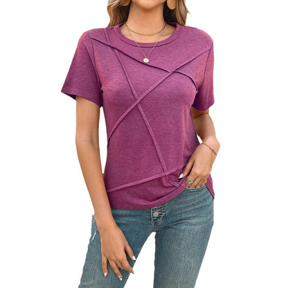 Solid Color Casual Short Sleeve T-shirt Top