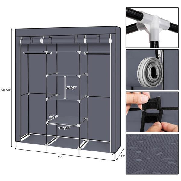 Non Woven Wardrobe With 5 Layers And 9 Compartments