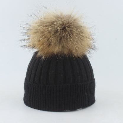 High End Striped Curled Edgeless Knitted Hat