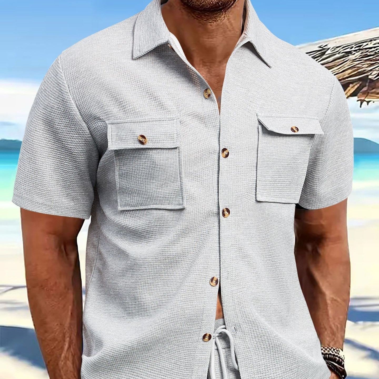 Men's Summer American Leisure Cargo Shirt