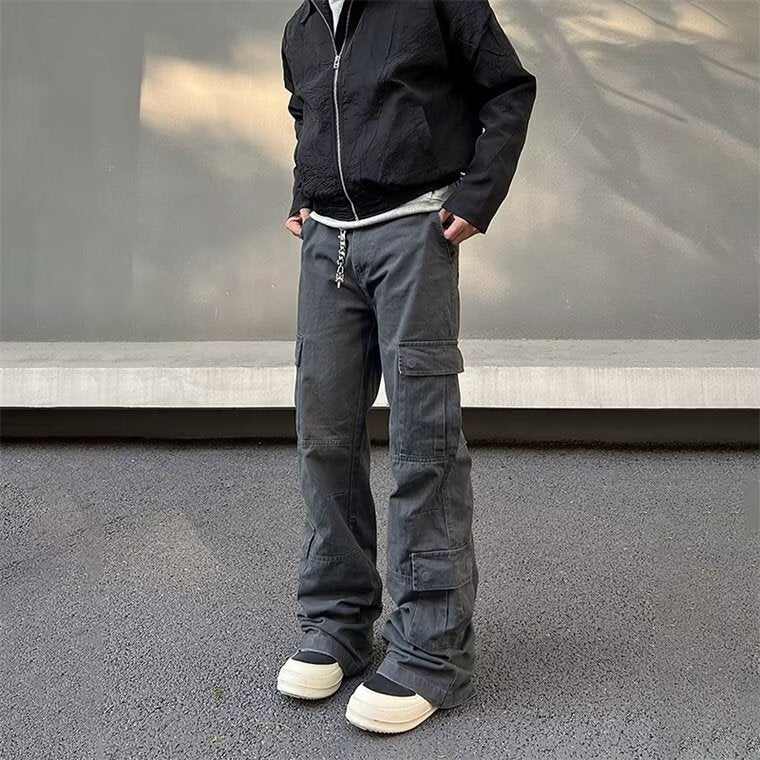 Skinny Overalls Men's Straight Loose Wide-leg Pants