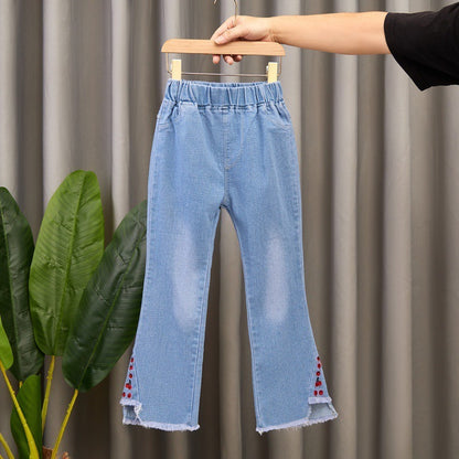 Children's Denim Wide Leg Pants Casual Speaker