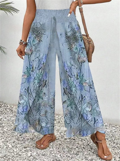 European And American Fashion Positioning Printed Casual Loose Wide-leg Pants