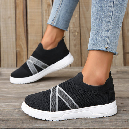 Women's Fashion Simple Outdoor Flat Bottom Flyknit Mesh Shoes