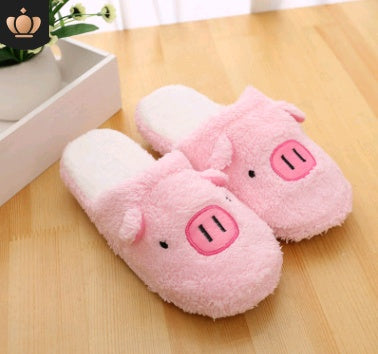 Couple models cartoon pig cotton slippers month cotton slippers home floor soft slippers warm