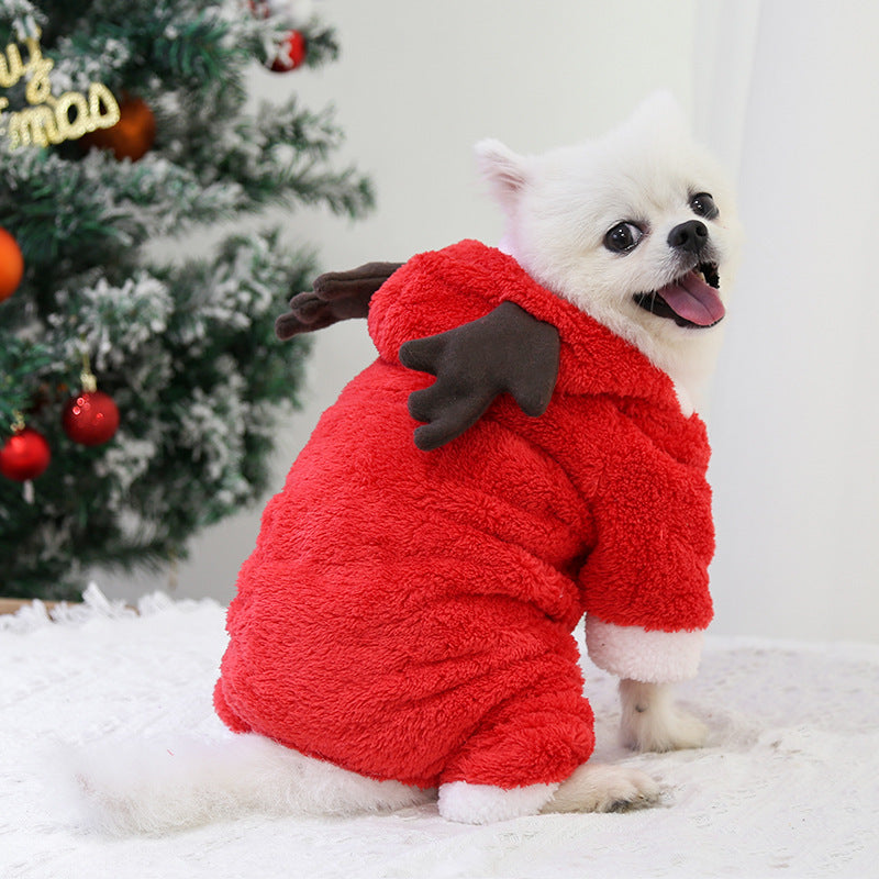 Manteau chaud en polaire épaisse à quatre pattes pour chien, automne et hiver