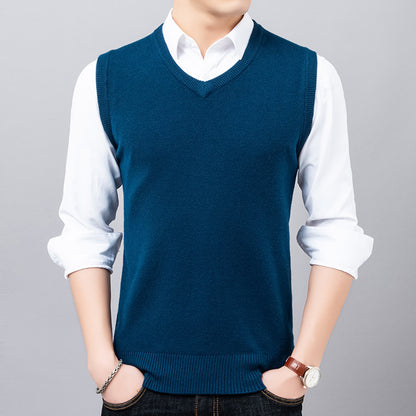 Knitted Vest Men's Waistcoat Waistcoat V-neck Sleeveless Sweater