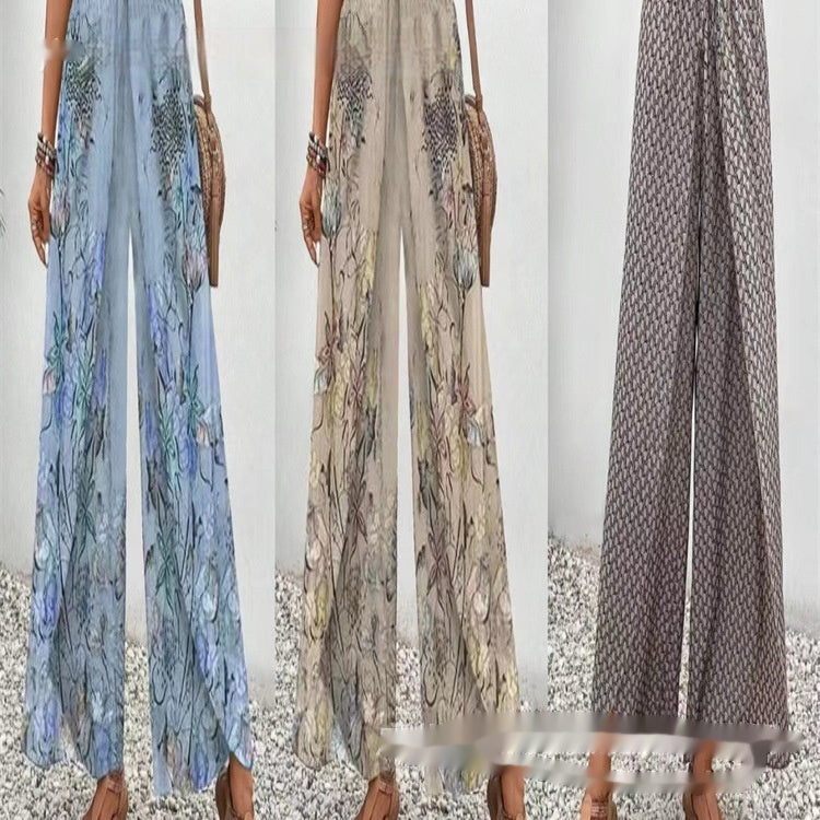 European And American Fashion Positioning Printed Casual Loose Wide-leg Pants