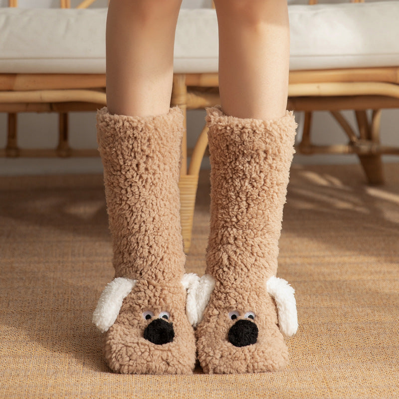 Chaussettes chaudes d'hiver en forme de chien