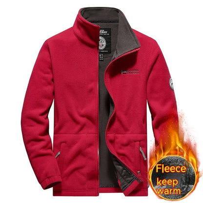 Men's Fashion Double Polar Warm Stand Collar Fleece Jacket