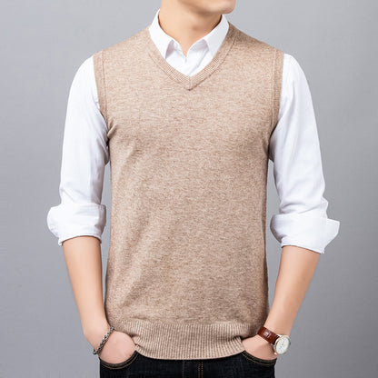 Knitted Vest Men's Waistcoat Waistcoat V-neck Sleeveless Sweater