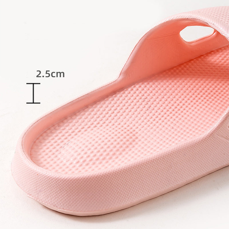 Solid Color Thick Bottom Home Slippers Summer Non-slip Floor Bathroom Slipper Women Men Couples Shoes