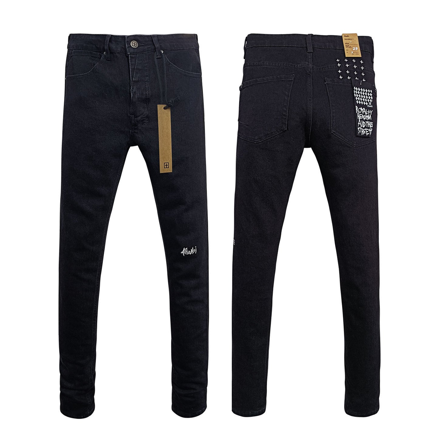 Straight Ripped Stretch American High Street Casual Men's Jeans