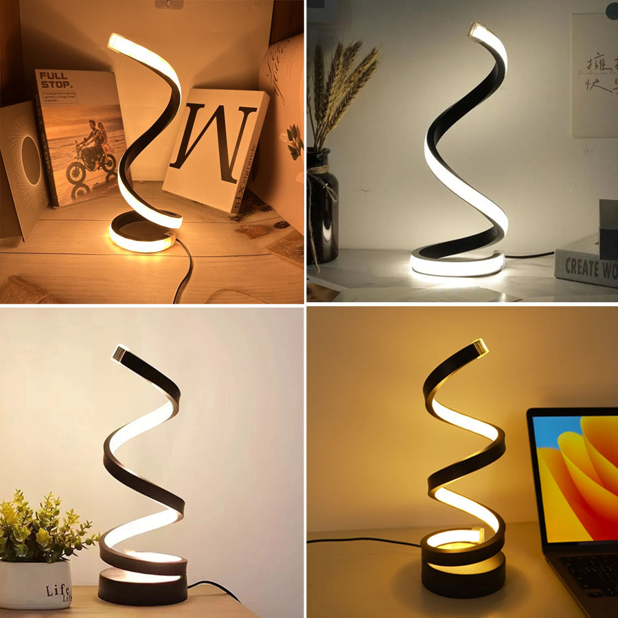 Lampe de chevet en spirale à LED Blanche