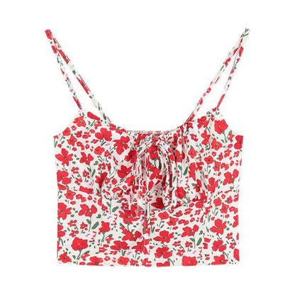 Sweet Hot Girl Floral Camisole Women's Summer Pure Desire