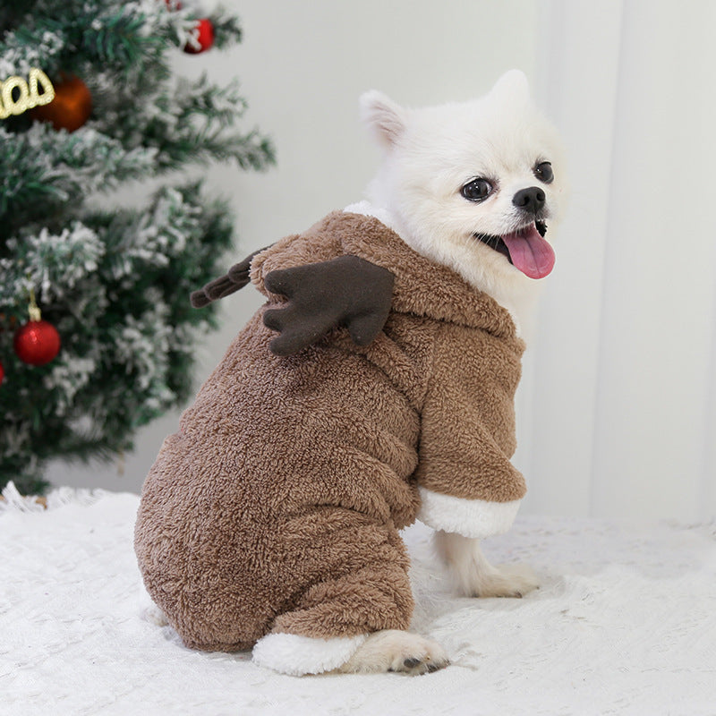 Manteau chaud en polaire épaisse à quatre pattes pour chien, automne et hiver