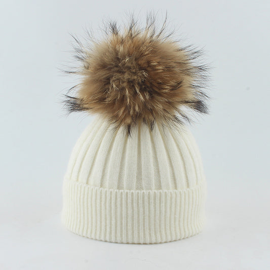 High End Striped Curled Edgeless Knitted Hat