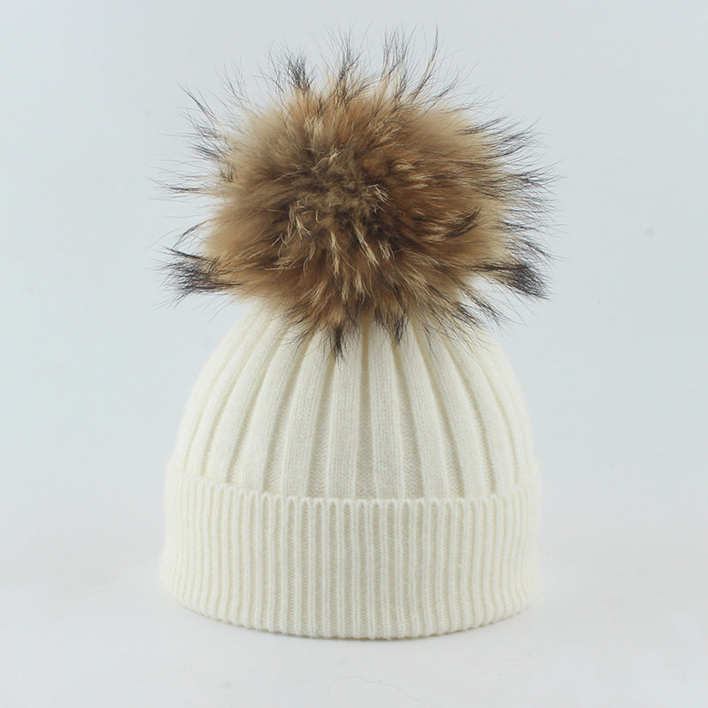 High End Striped Curled Edgeless Knitted Hat