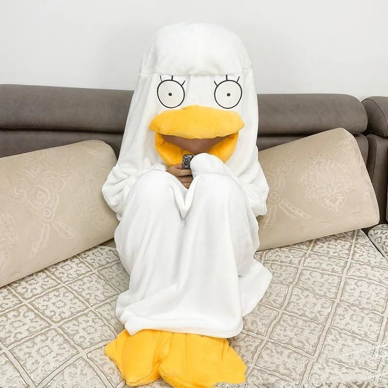 Pajamas Winter Duck One-piece Funny Sleeping Bag For Men And Women