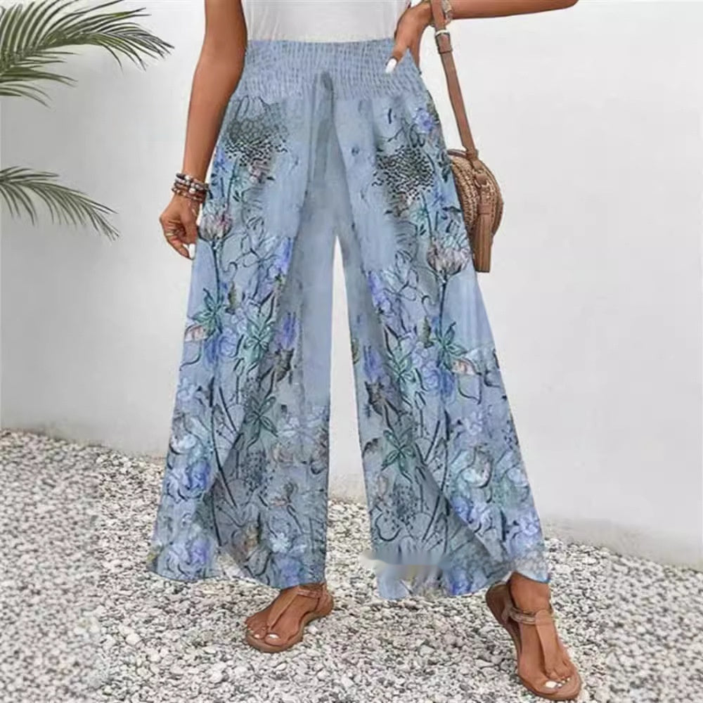 European And American Fashion Positioning Printed Casual Loose Wide-leg Pants