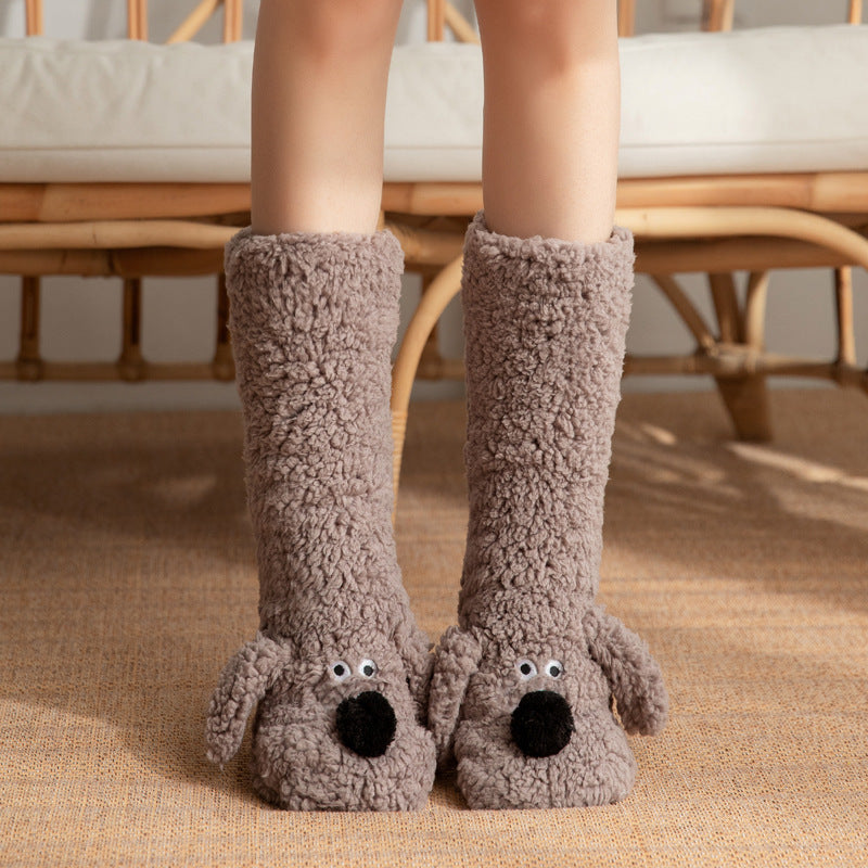 Chaussettes chaudes d'hiver en forme de chien