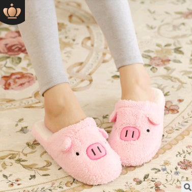 Couple models cartoon pig cotton slippers month cotton slippers home floor soft slippers warm