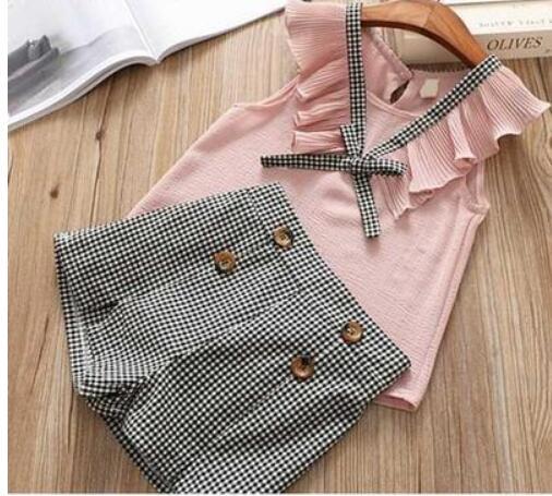 Summer Children Clothes Big Bow T-Shirt Shorts Clothing Set