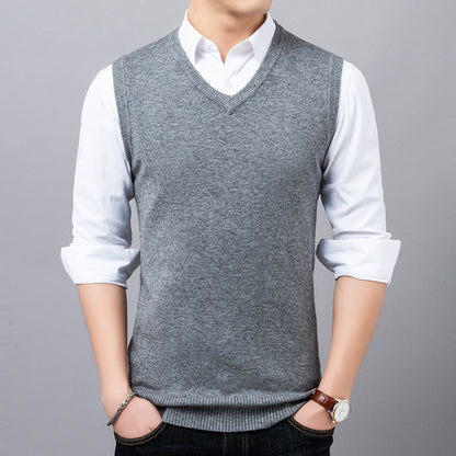 Knitted Vest Men's Waistcoat Waistcoat V-neck Sleeveless Sweater