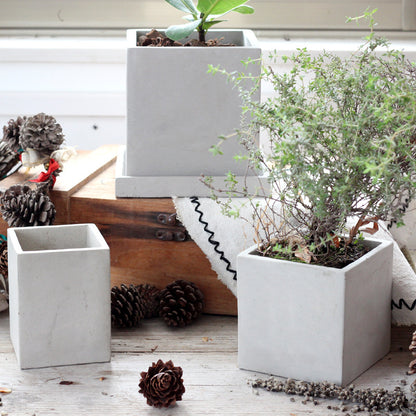 Square cement flowerpot