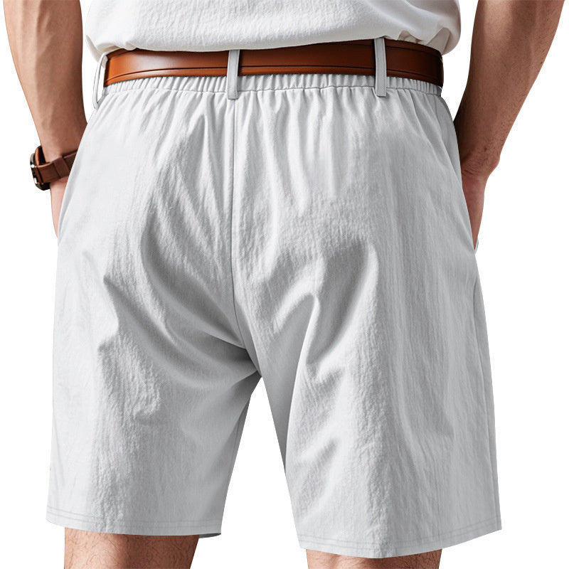 American Casual Men's Linen Summer Breathable Tether Beach Shorts