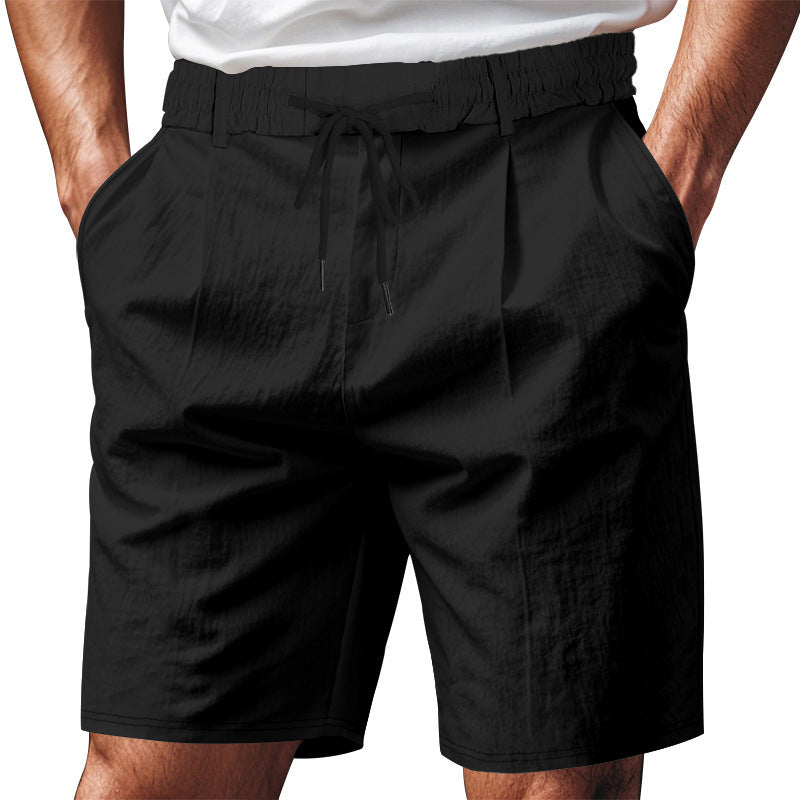 American Casual Men's Linen Summer Breathable Tether Beach Shorts