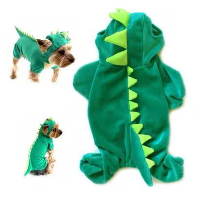 Halloween Dog Clothes Stretch Dinosaur Transformation Costume