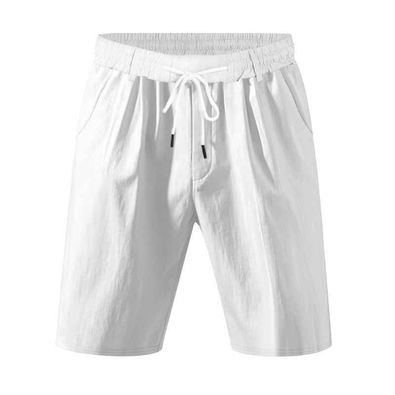 American Casual Men's Linen Summer Breathable Tether Beach Shorts