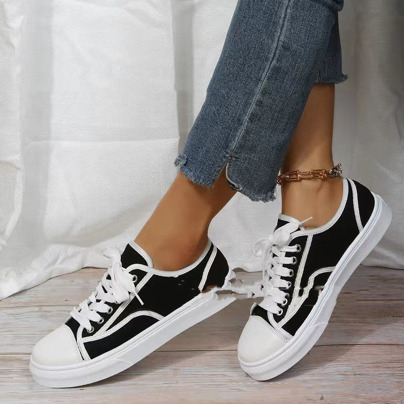 Women's Solid Color Flat Platform Sneakers