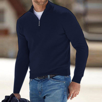 Men's Coat Sweater Thickened Pullover Half Turtleneck