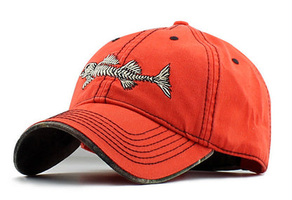 Hip-hop fishbone embroidered baseball cap