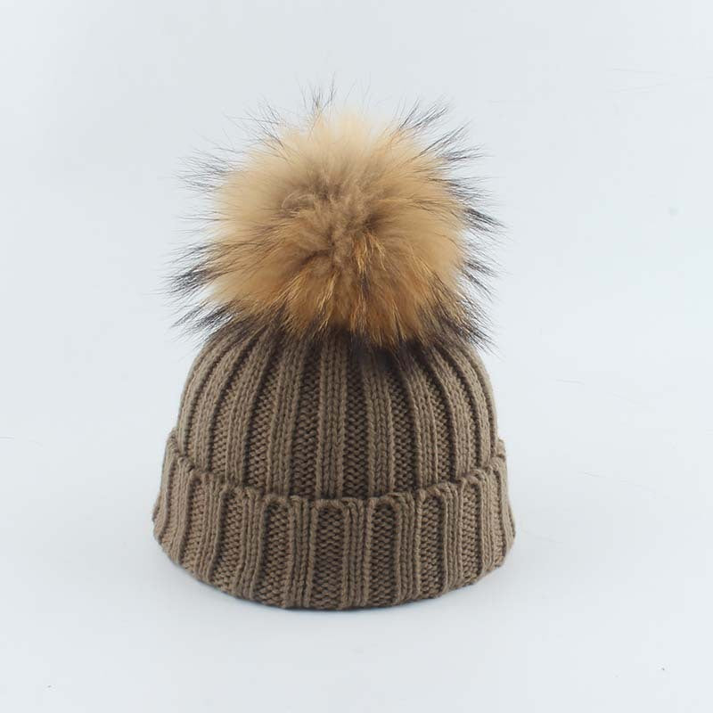 High End Striped Curled Edgeless Knitted Hat