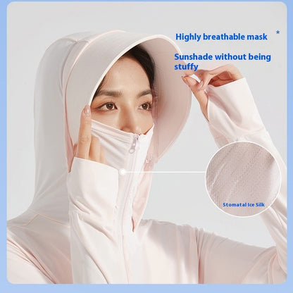 Ice Silk Big Brim Detachable Face Cover Ultraviolet-proof Sun-protective Clothing