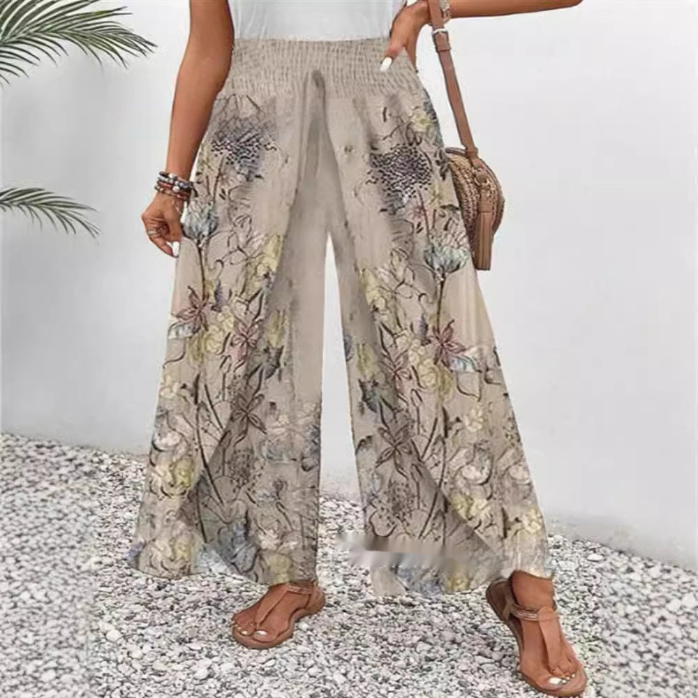 European And American Fashion Positioning Printed Casual Loose Wide-leg Pants