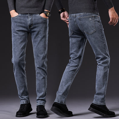 Slim Fit Elastic Straight Jeans For Men