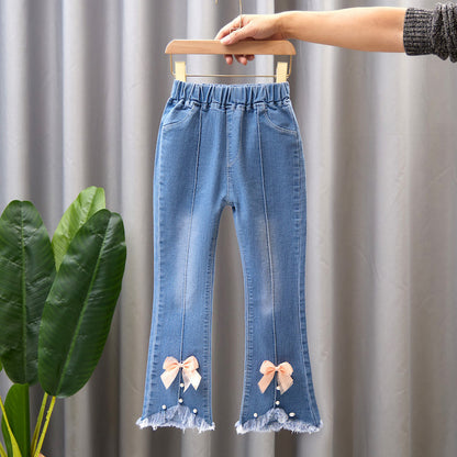 Children's Denim Wide Leg Pants Casual Speaker