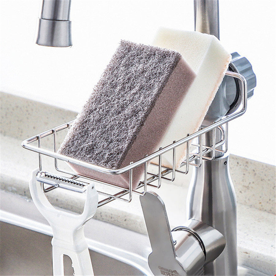 Adjustable Sink Drain Rack Sponge Storage Faucet Holder Soap Drainer Shelf Basket Organizer Kitchen Bathroom Accessories