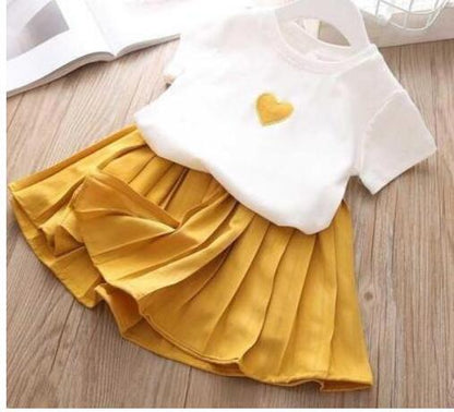 Summer Children Clothes Big Bow T-Shirt Shorts Clothing Set