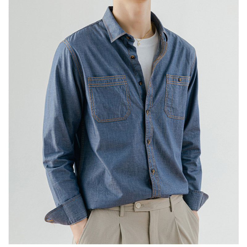 American Retro Denim Shirt Men's Cotton