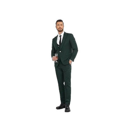 Men's Slim Double-breasted Coat Vest Pants Suit