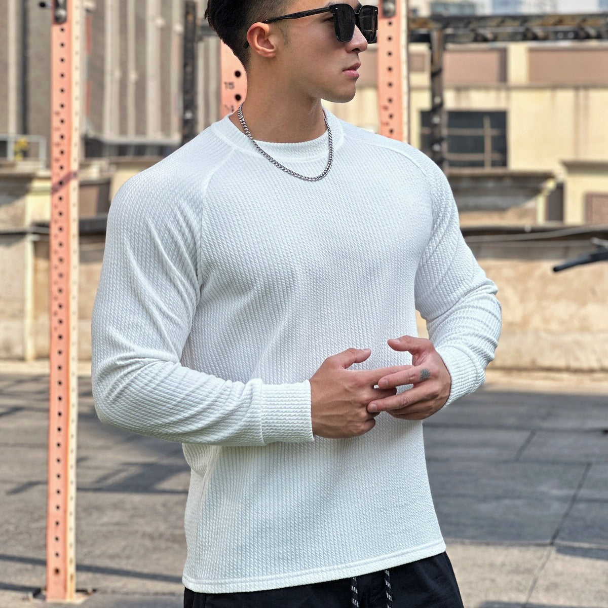 Autumn And Winter Round Neck Men's Casual Sports Trend Loose-fitting Plus Size Pullover Long Sleeve