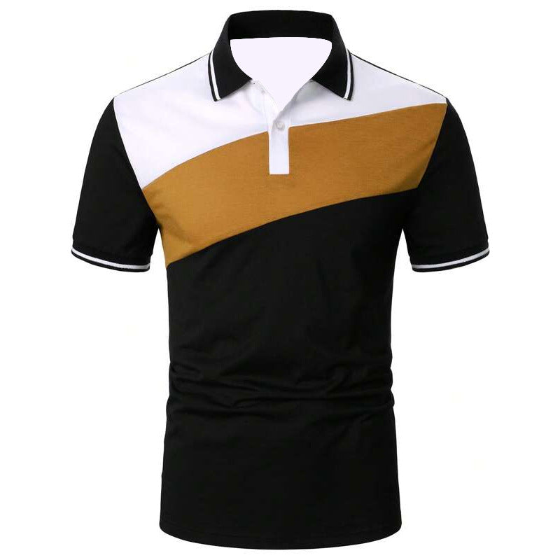 Men's Chest Stripe Color Matching Casual Sports Top