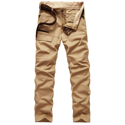 Men's Solid Color Straight Stretch Military Trousers